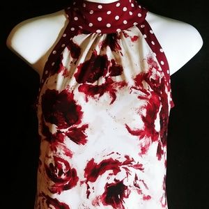 WHBM Sleeveless Floral Print Top Sz XS